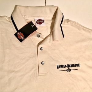 Harley Davidson polo shirt.